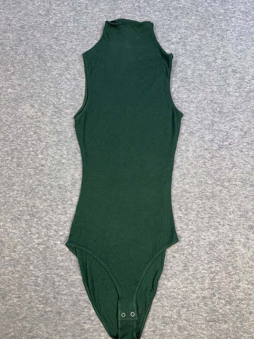 Summersalt The Ribbed Mock Neck Bodysuit Forest Green Size S
